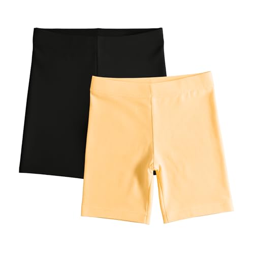 Image of Girls Tights & Short for Girl Kid in Solid Colours | Soft Stretchable Fabric - Ideal for Sports, Yoga - Pack of 2