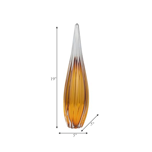 Escultura de Lágrima de Vidrio para Decoración de Hogar 19" Naranja miniatura 4