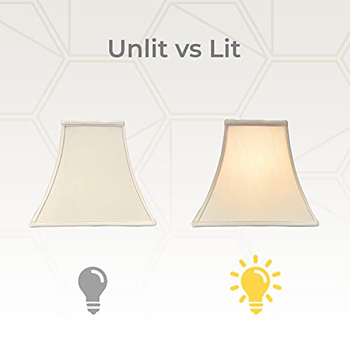 Image of Royal Designs, Inc. Regal Series Square Bell Lamp Shade, 6 x 12 x 10.5, Beige, Set of 2