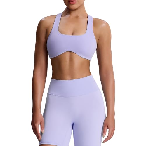 Image of Aoxjox Define Sculpt Racerback Sports Bra | women's workout fitness yoga crop tank, breathable fabric, 4-way stretch, moisture-wicking, gym essential