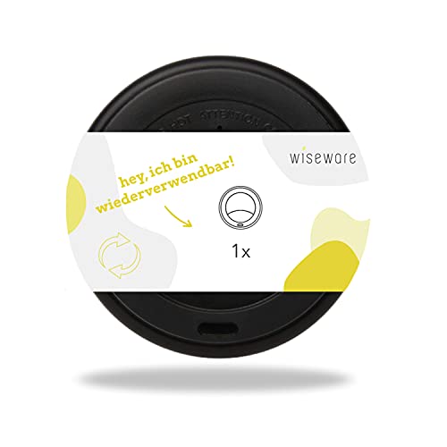 wiseware Lot de 25 gobelets noirs réutilisables de 300 ml - En plastique recyclable - Alternative aux gobelets jetables - Utilisable pour le système de consigne - Sans couvercle - Sans tasse Cover