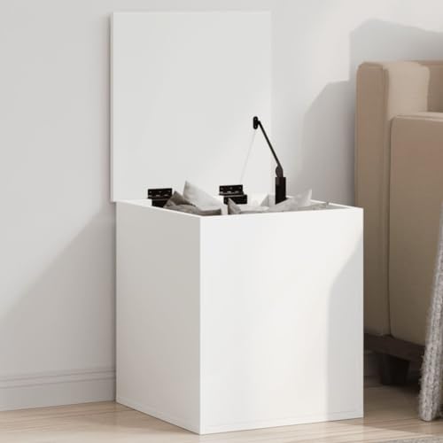 Frdhee Arcones Y Baules Dormitorio, Caja de almacenaje Madera de ingeniería Blanca 40x42x46 cm Arcones De Madera para Cama, Dormitorio, salón