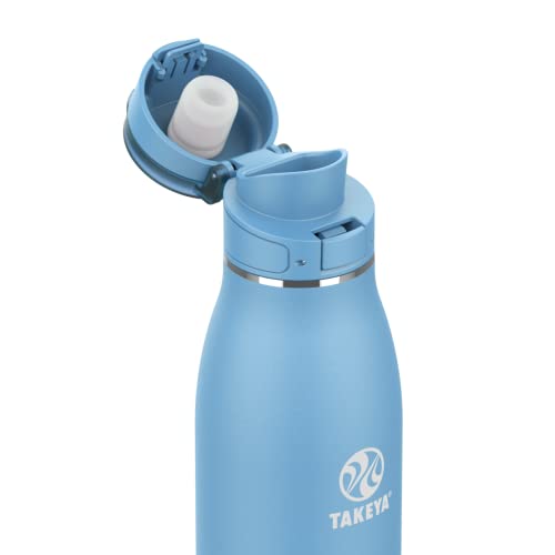 Image of Takeya Traveler Stainless Steel Travel Coffee Mug with Flip-Lock Lid (25 oz, Bluestone)- Leakproof Insulated Mug for Coffee & Tea