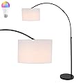JONATHAN Y JYL8504A Collier 70" Industrial Vintage Head-and-Height-Adjustable Iron LED Arc Floor Lamp with Smart Bulb Classic, Coastal Standing Reading Lamp LED Bulb Included, Black