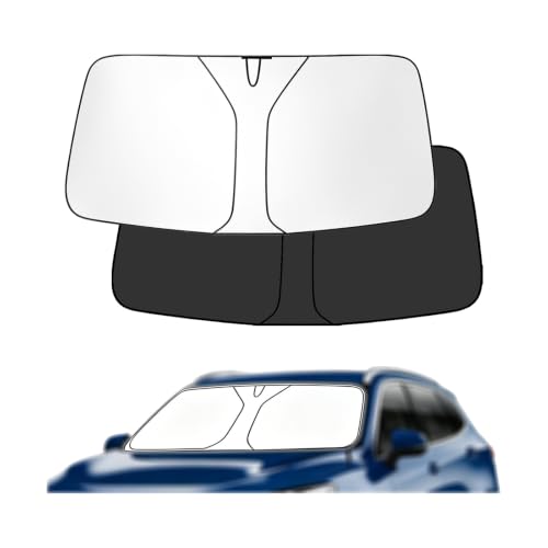 Image of Double layer sun visor for car windscreen is compatible with DAF 66 1972-1975, foldable,UV resistant,keeps the car interior cool.