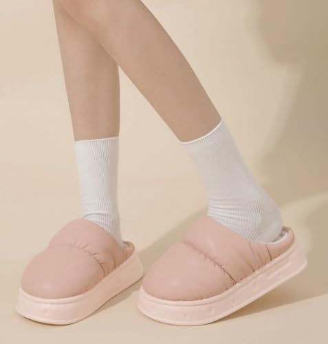 Pocadri Women's Cozy Winter Slippers for Men Warm Soft Non-Slip House Shoes Plush Lining Down Cotton Waterproof Slipper Indoor Outdoor3