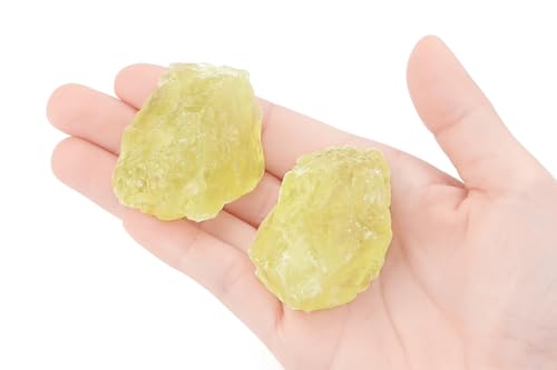 Image of 2Pcs Citrine 1.8-2.2 inch Large Raw Crystals Natural Stones Citrine Healing Crystal Rocks for Polishing Decoration DIY Tumbling Wire Wrapping Wicca Reiki Rough Rock Gifts