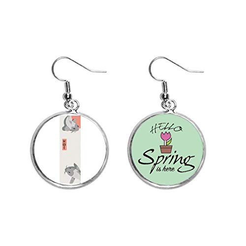 Pendientes de pez de diseño tradicional con acabados de alta joyería