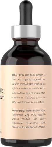 Coera Niacinamide Serum with Zinc | 4 fl oz | Moisturizer for Face and Skin | with Hyaluronic Acid | Professional Strength Formula | Free of Parabens, SLS & Fragrances | Packaging May Vary