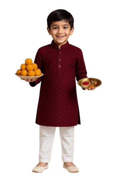 Boys Party Kurta Set Stylish Comfortable Outfit Suitable for Weddings Festivals Special Occasions and Events