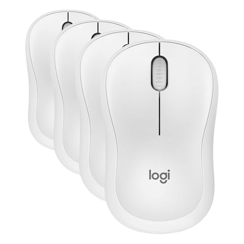 Image of Logitech M240 Silent Bluetooth Mouse, Wireless, Compact, Portable, Smooth Tracking, 18-Month Battery, for Windows, macOS, ChromeOS, Compatible with PC, Mac, Laptop, Tablets - Off White (Pack of 4)