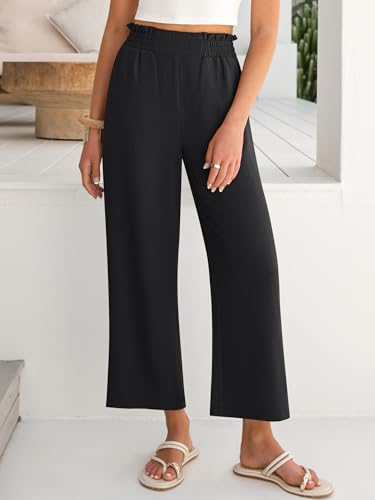ANRABESS High-Waisted Wide-Leg Palazzo Pants (Black) — view 7