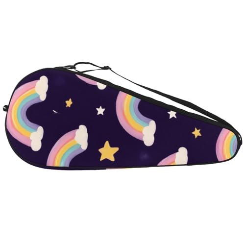 Housse de raquette de tennis Rainbow Stars violette pour débutant