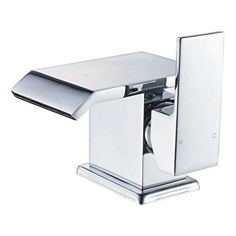 Luckyhome Waterfall Contemporary Chrome Basin Tap and Basin Sink Mixer Cover