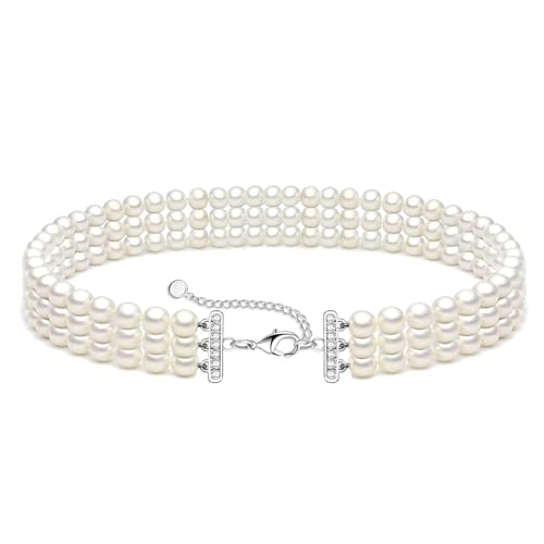 Image of Zeffy Pearl Necklace 4MM /6MM /8MM Dainty Round Imitation Pearl Choker Necklace Wedding Pearl Necklace Delicate Jewelry for Women Simple Bridesmaid Jewelry Gifts