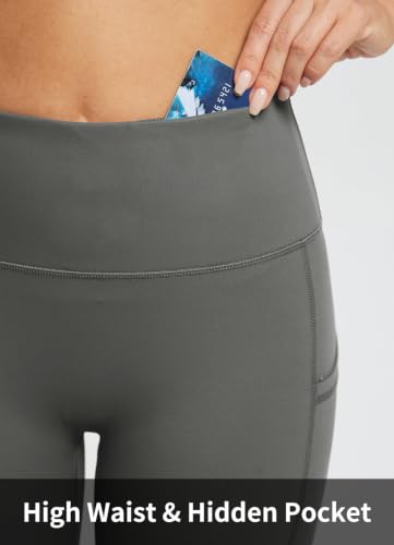 Image of baleaf Women's High Waist Biker Shorts with 3 Pockets
