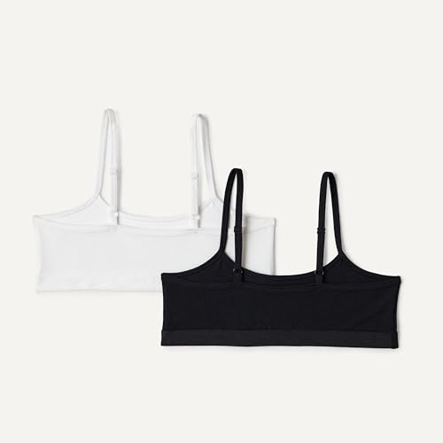 Image of Amazon Essentials Girls' Cotton Jersey Training Bralettes, Pack of 2