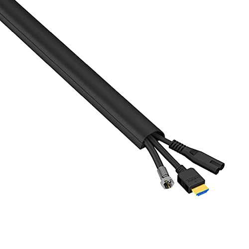 Canaleta para cables D-Line media, multipack: 4 piezas de 39 pulgadas + 1 pieza de 39 pulgadas, con accesorios (total 5 piezas), negro miniatura 2