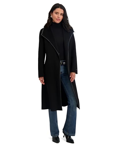 Image of T Tahari Women's Eva Fitted Tweed Coat with Belt