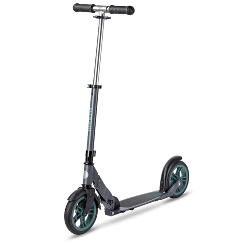 Micro Patinete clásico Micro | 8+ años | Perfecto para adultos y niños | Ruedas grandes | Plegable | Neumáticos que absorben los golpes | Gris