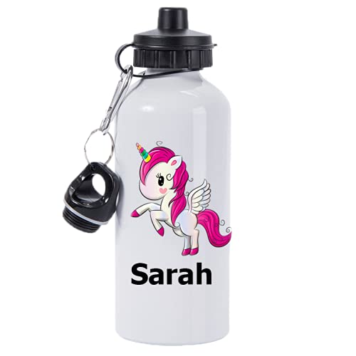 Pickhut Personalised Back to School Unicorn Themed 600ml Sports Gym New Year School Drinks Water Bottle