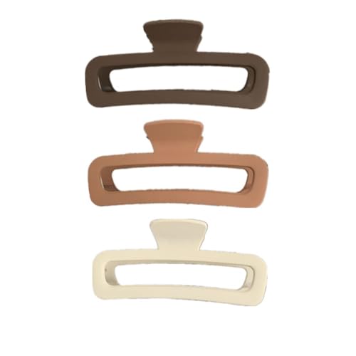 Image of BAKEFY - 2 Pcs Hair Claw Clips 5 Inch Unbreakable Xl Large Square Rectangle Clip Clamp For Thick Curly Long Hair Women, Multi