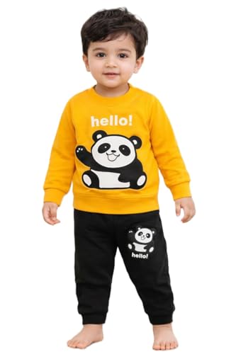 Image of Kids Dress for Boys | Printed Round Neck Full Sleeve T-Shirt and Pant Clothing Set for Baby Boys