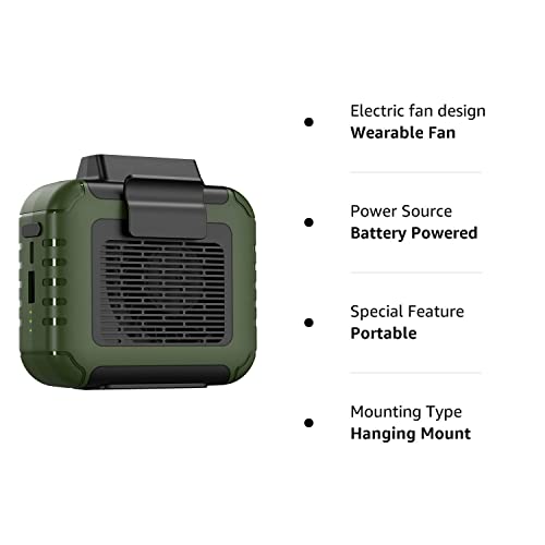 Yeedie 3-In-1 Portable Waist Clip Fan, 6000Mah Personal Rechargeable Neck Fan Up To 16H, Strong Airflow, 3 Speed, Hand Free Battery Operated Belt & Necklace Fan For Working Hiking Fishing #TOP7