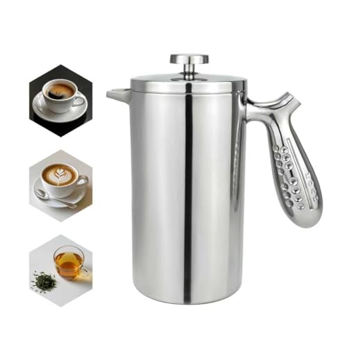 NOAH French Press doppelwandig mit ergonomischem Griff I Edelstahl Kaffeebereiter I French Press für Camping I Thermo-Kaffeekanne Thermo-Teekanne I Tee presse kanne 1 Liter NOAH French Press doppelwandig mit ergonomischem Griff I Edelstahl Kaffeebereiter I French Press für Camping I Thermo-Kaffeekanne Thermo-Teekanne I Tee presse kanne 1 Liter