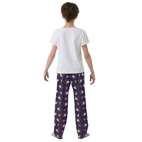 ZZXXB Hedgehog Pear Boys Long Pants Soft Trousers Elastic Waist Kids Lounge Bottoms with Pockets S-XL3