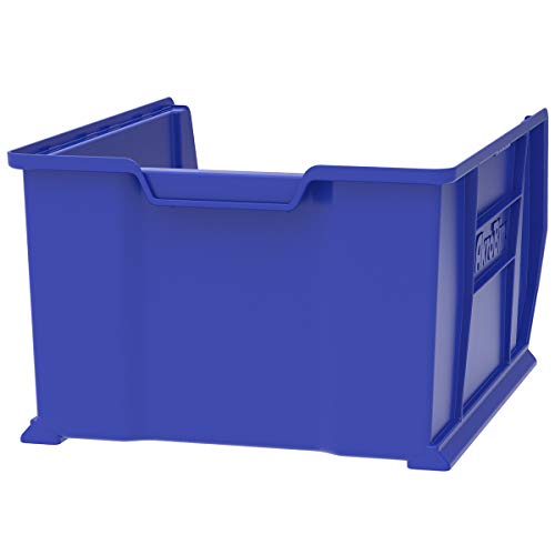 Akro-Mils 30289 Super-Size AkroBins Plastic Storage Bins, Space-Saving Stackable Bins for Garage, Classroom, Warehouse Organization, 24-Inch L x 18-Inch W x 12-Inch H, Blue, 1-Pack