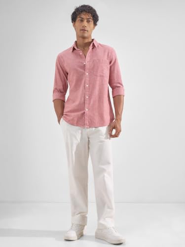 Image of Highlander Men Men's Relaxed Fit Casual Shirt | Cotton Linen | Relaxed fit | Full Sleeves|Premium Shirt for Man