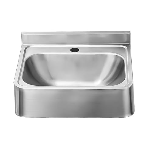 Évier mural inox cuve simple avec robinetterie complète intégrée
