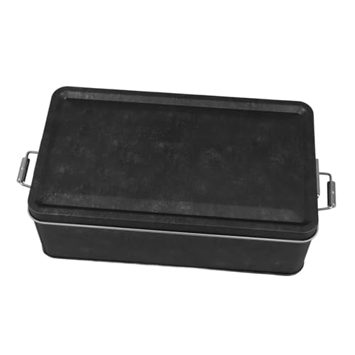 Ciieeo Rectangular Metal Storage Tin Box with Lid 7.28X4.13X2.56 Inch Airtight Biscuit Candy Container for Kitchen Counter Cookies Pastry Packaging