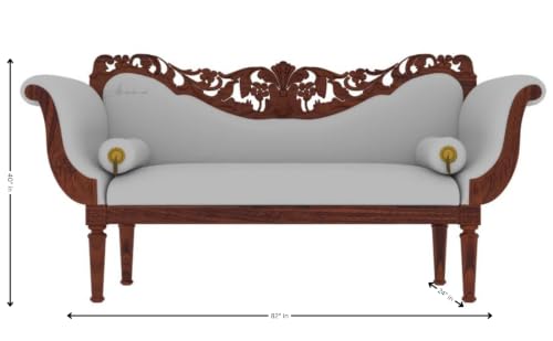 Image of Victorian Style Chaise Lounge, Tufted Cream Upholstery, Mahogany Wood Frame, Classic Living Room Furniture (Light Grey)