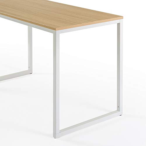 Image of Zinus Jennifer 119 x 61 x 74 cm Modern Study Desk in Metal and Wood - Office Computer Table - Light Brown and White