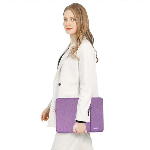Image of MOSISO Laptop Case 13 inch, 13 inch Laptop Sleeve Compatible with MacBook Air M4 M3 M2 M1 2025-2018 / Pro M2 M1 2025-2016, Polyester Vertical Computer Sleeve Bag with Pocket, Light Violet