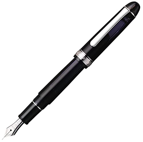 platinum fountain pen 3776 century rhodium finish black diamond soft fine point pnb-18000cr7-sf with kanji love sticker