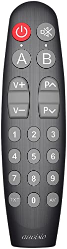 auvisio Senioren Fernbedienung: 5in1-Großtasten-Fernbedienung, lernfähig, ergonomisch, Ready to use (für Fernseher, TV, programmierbar)