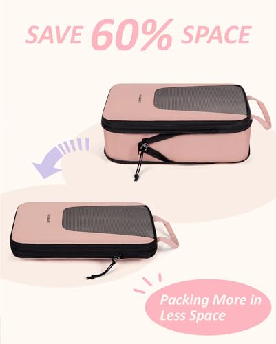 Image of BAGSMART Compression Packing Cubes for Travel, 6 /5 /4set Lightweight Packing Organizers, Summer Travel Essentials Suitcase Organizer Bags Set
