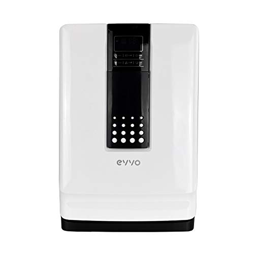 EVVO Purificador De Aire P25   Con Filtro HEPA 13 De Grado Médico, Catalizador Frío, Carbón Activo, Antibacteriano, Ionizador, Luz UV, Sensor De Calidad, Para Hasta 30 m², Recordatorio De Cambio