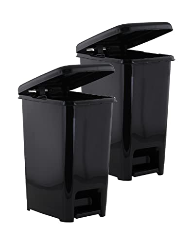 Caneca de basura slim Superio 4 galones negro 2 unidades