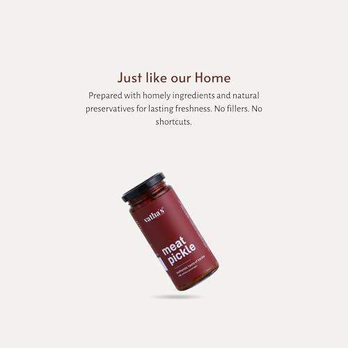 Image of Vathas Kerala Style 100% Boneless Meat Pickle - Authentic Homemade Pickle, Spicy & Tangy Non-Veg Kerala Achar, Ready-to-Eat Traditional Achar in Premium Glass Jar - 225g