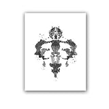 REDWPQ Rorschach Test Aquarelle Art Mural Toile Peinture Psychologue Cadeau Test psychologique Affiches et Impressions Photos Clinique décor 40 * 50Cm sans Cadre