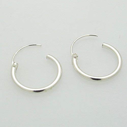 Miniatura 4 de Hoop Earrings for Men - Sterling Silver Hoops - Classic Huggie Earrings for Cartilage - Modern Mens Jewelry - Mens Earrings - Mens Hoops - Sterling