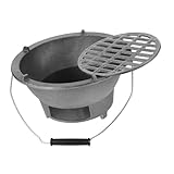 Gussofen zum Kochen im Freien, tragbarer Grill mit integriertem Rost für Camping und Picknick, für Vorspeisen und Grillzubehör