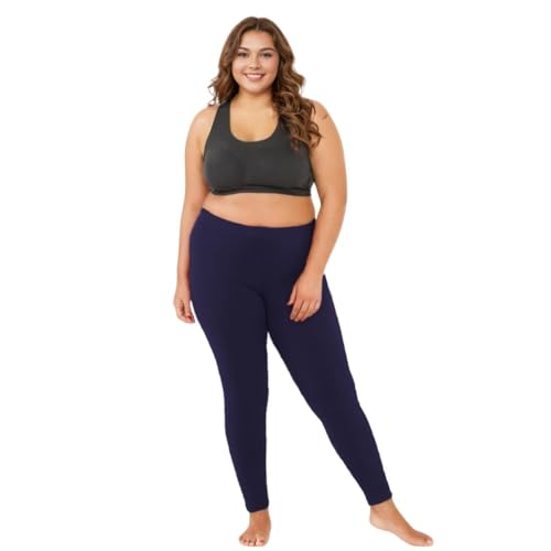 Image of Adira | Plus Size Leggings for Women | Plus Size Leggings for Women | High Waist | Ankle Length | Soft Cotton & Elastane Blend | Non-See-Through | Gusset Crotch Prevents Ripping