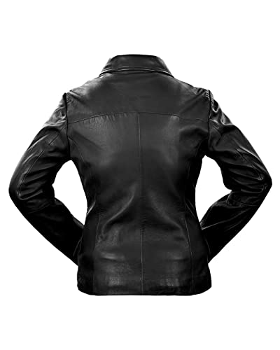 Jild Tailored Stitched Lambskin Leather Jacket Women - Coat Design Lapel Collar Belted Style Motorcycle Jacket Women4