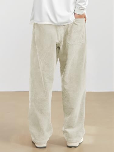 Image of JMIERR Mens Corduroy Pants Wide Leg Baggy Sweatpants | Loose Fit Joggers, Elastic Waist Drawstring, Casual Sweatpants, Vintage Pants, Fall Winter Fashion, Streetwear