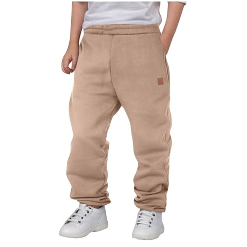 Boys Sweatpants Baggy Elastic Waist Fleece Lined Teens Jogger Pants with Pockets Athletic Workout Kids Clothes